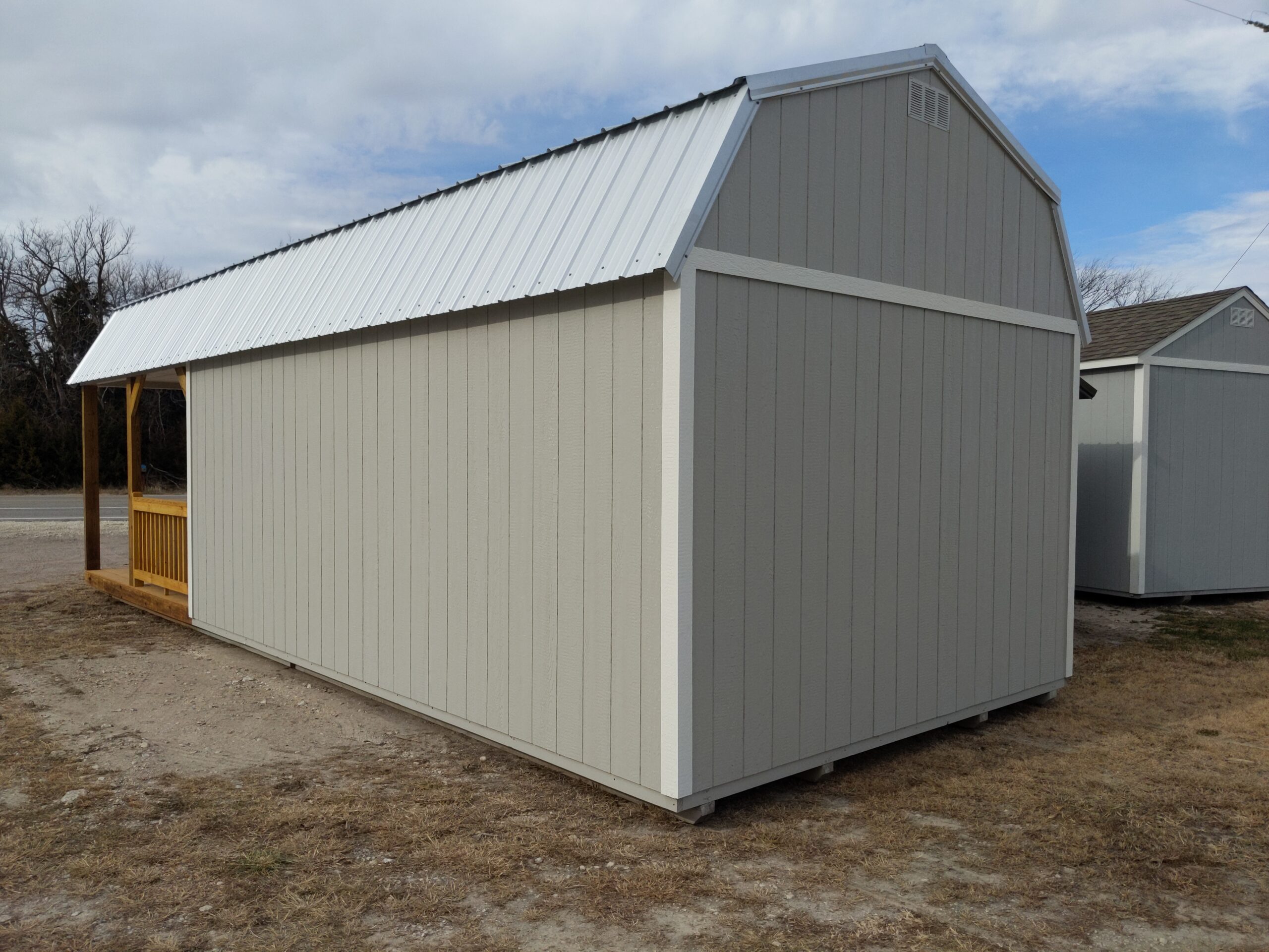 Derksen Portable Buildings 12x32 Deluxe Lofted Barn Cabin Storage Shed Oklahoma