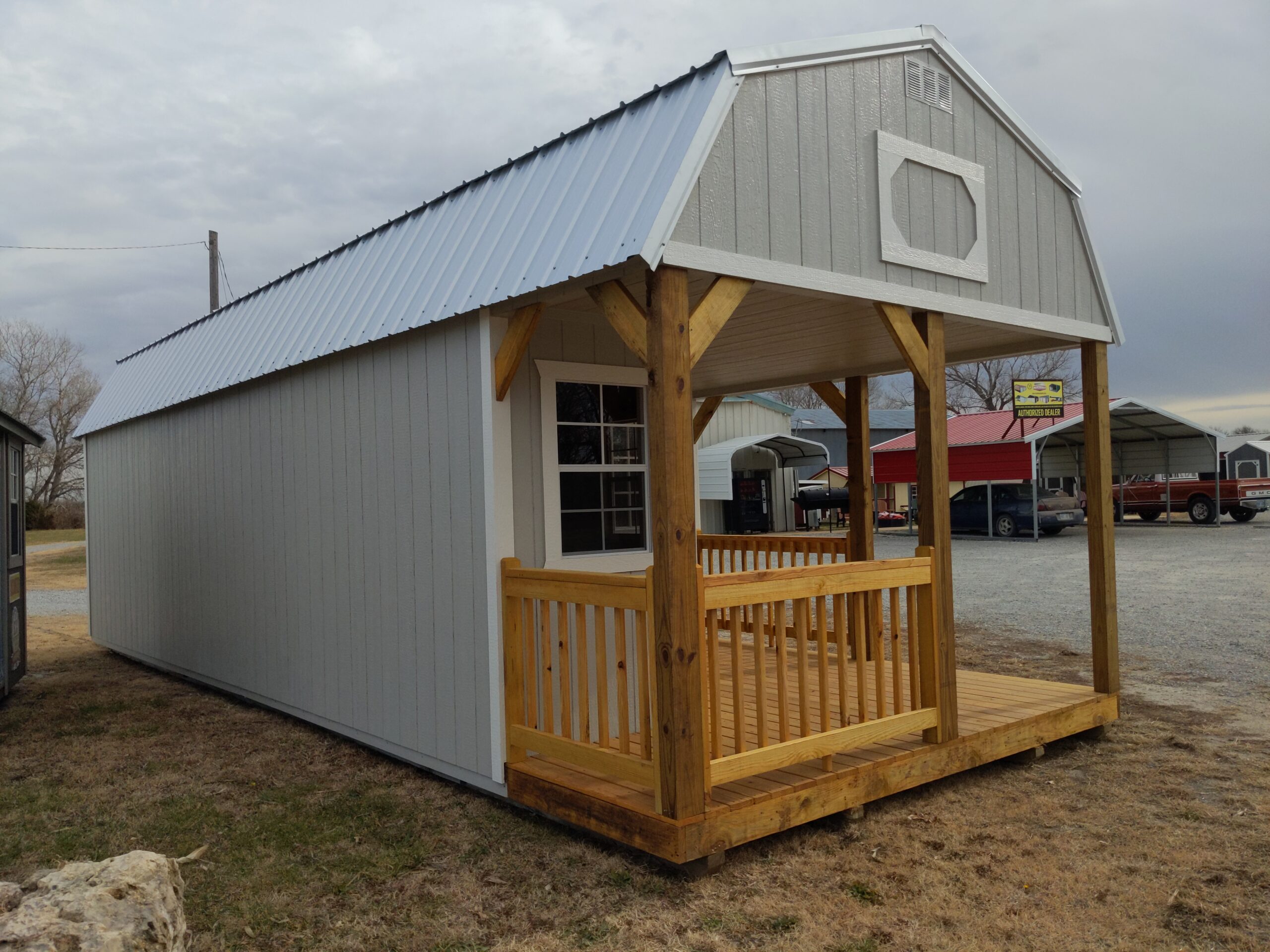Derksen Portable Buildings 12x32 Deluxe Lofted Barn Cabin Storage Shed Kansas City